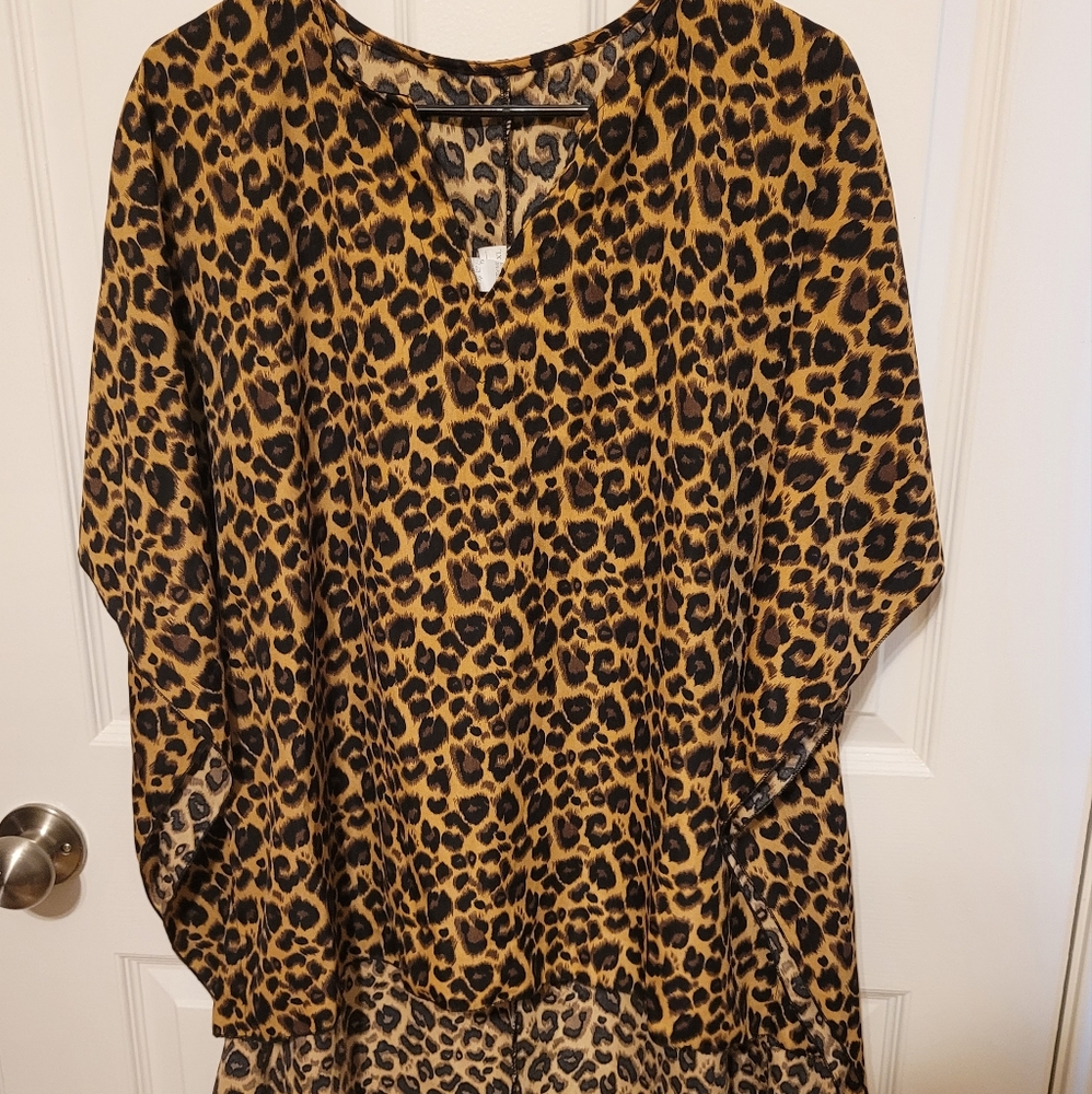 Animal Print Tunic Poncho